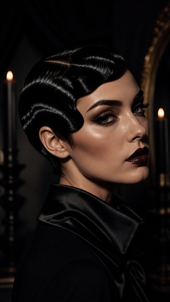 sleek pixie with fingerwaves