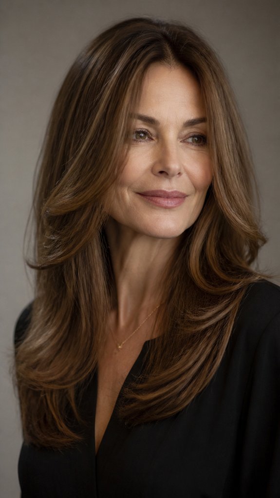 soft cheekbone framing tapered layers