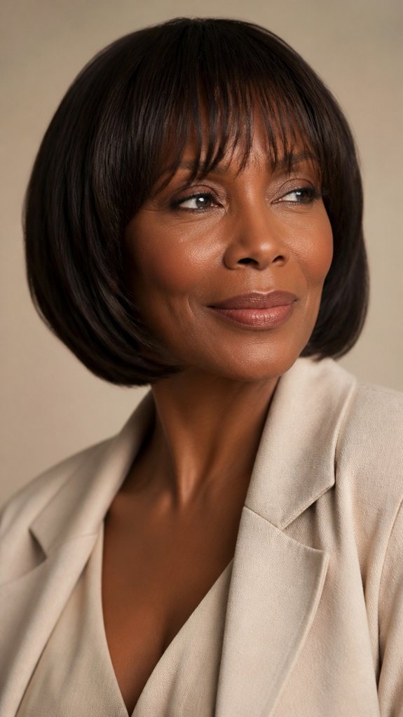 soft layered fringe bob