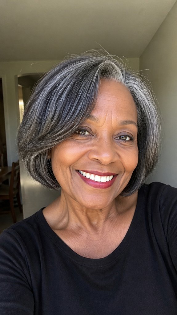 soft layered jaw length bob