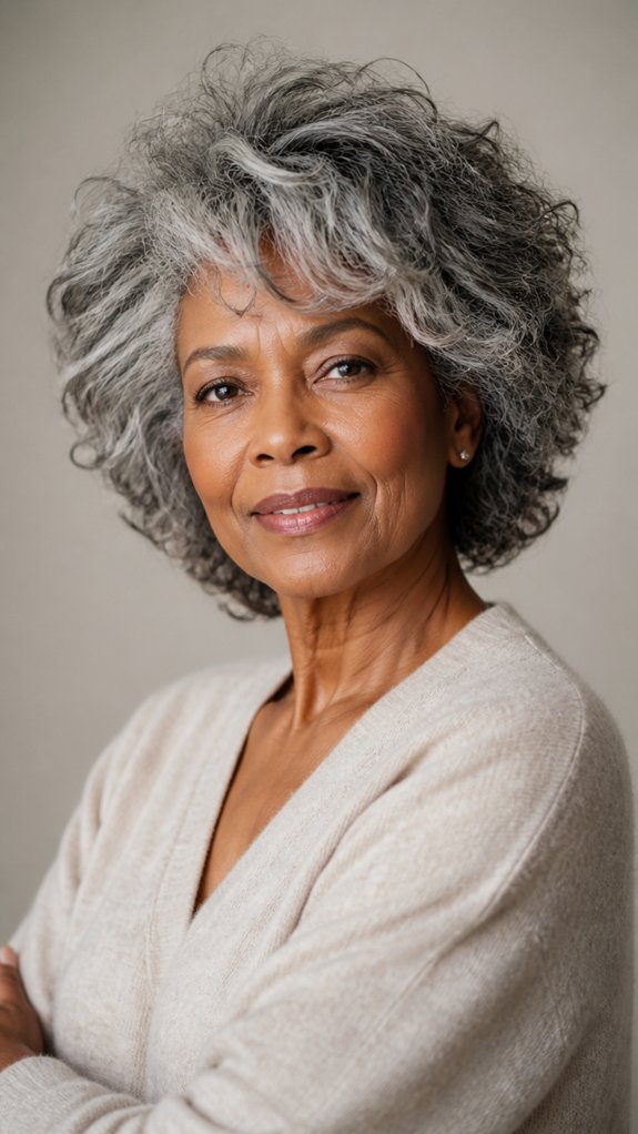 soft layered silver curls