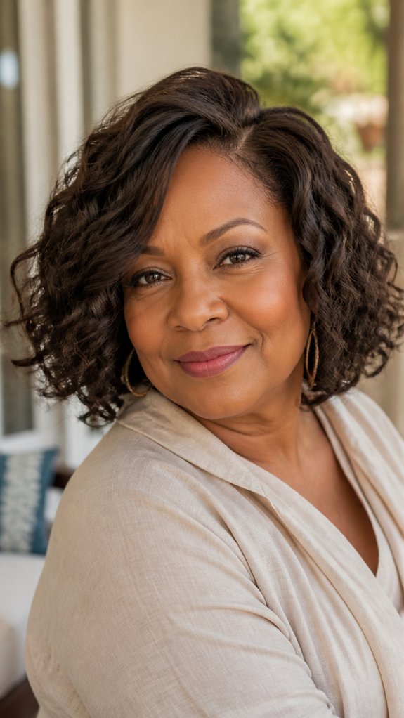 soft loose curly bob