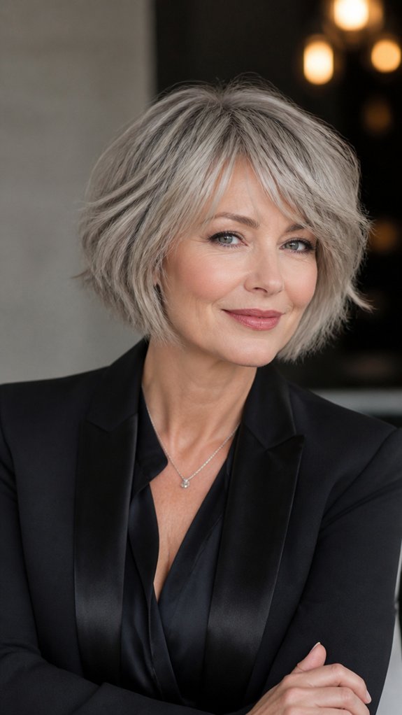 stacked choppy textured bob