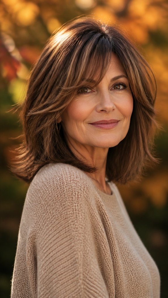 swoopy cropped shaggy bangs