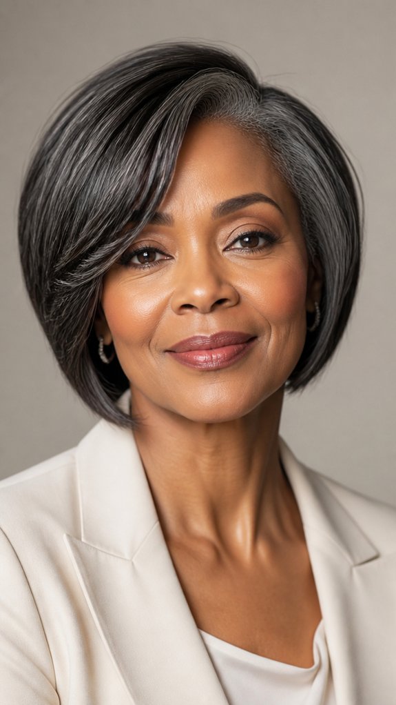 tapered bob with ventilated neckline