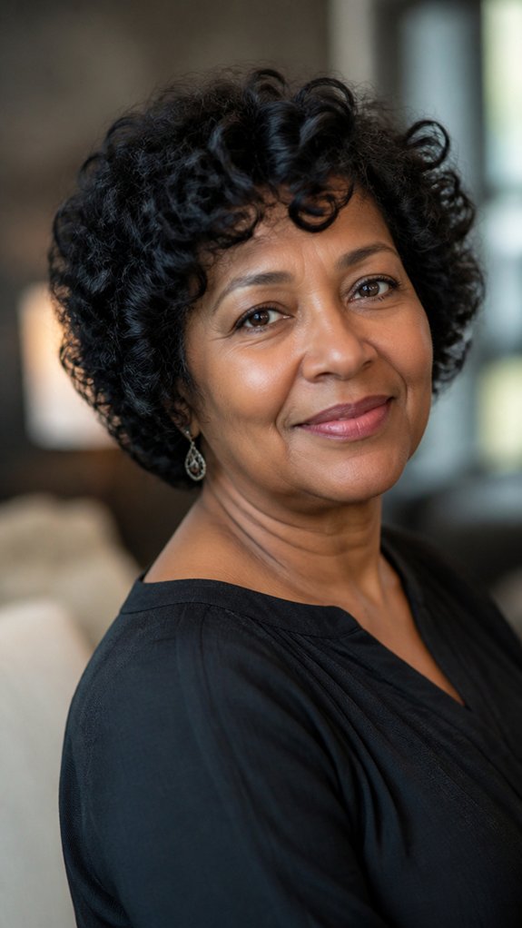 tapered curly bob confidence