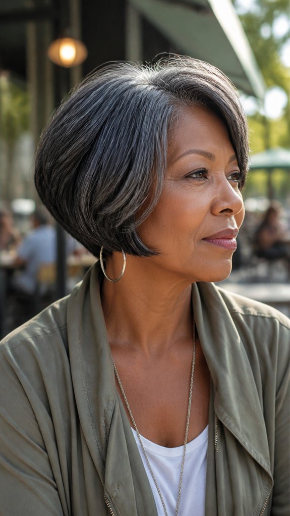 tapered volumizing gray bob