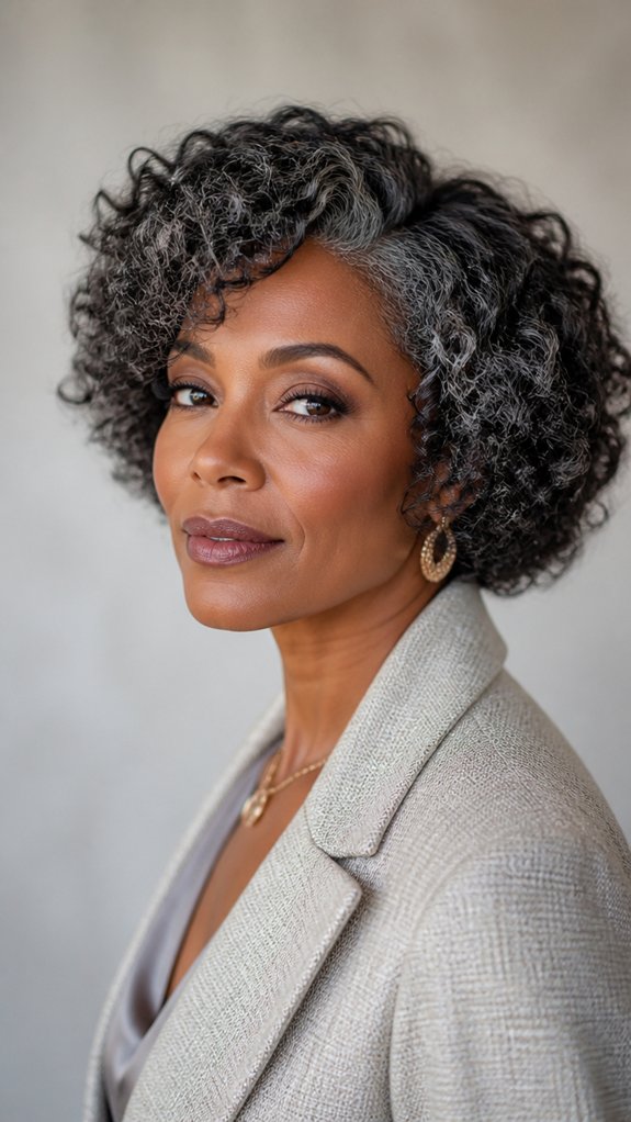 textured bob showcasing natural curls