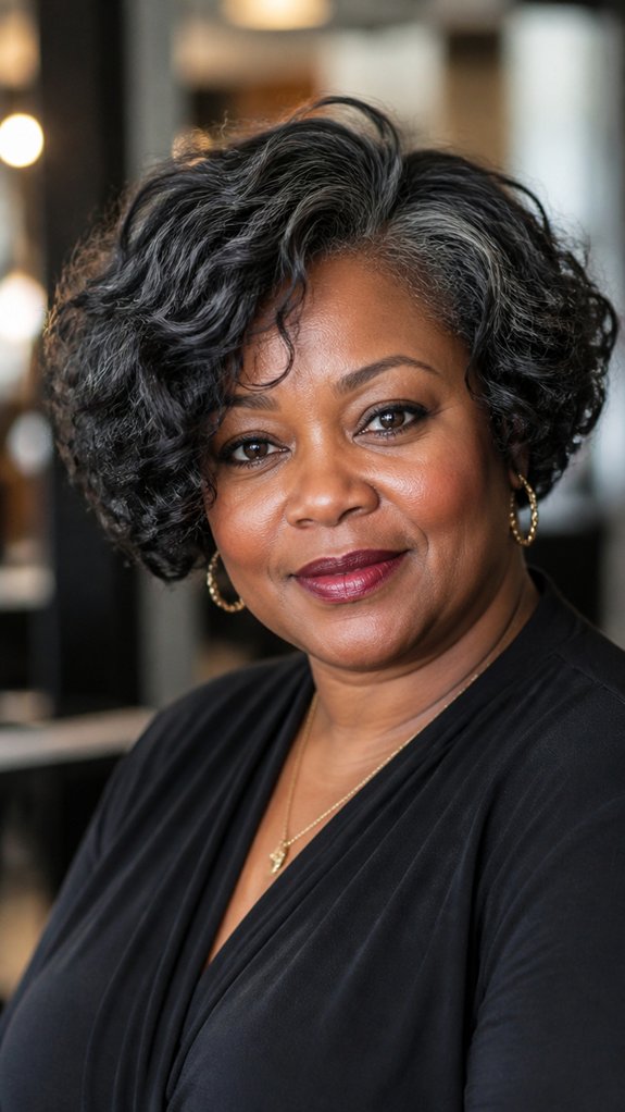 textured bob with curls