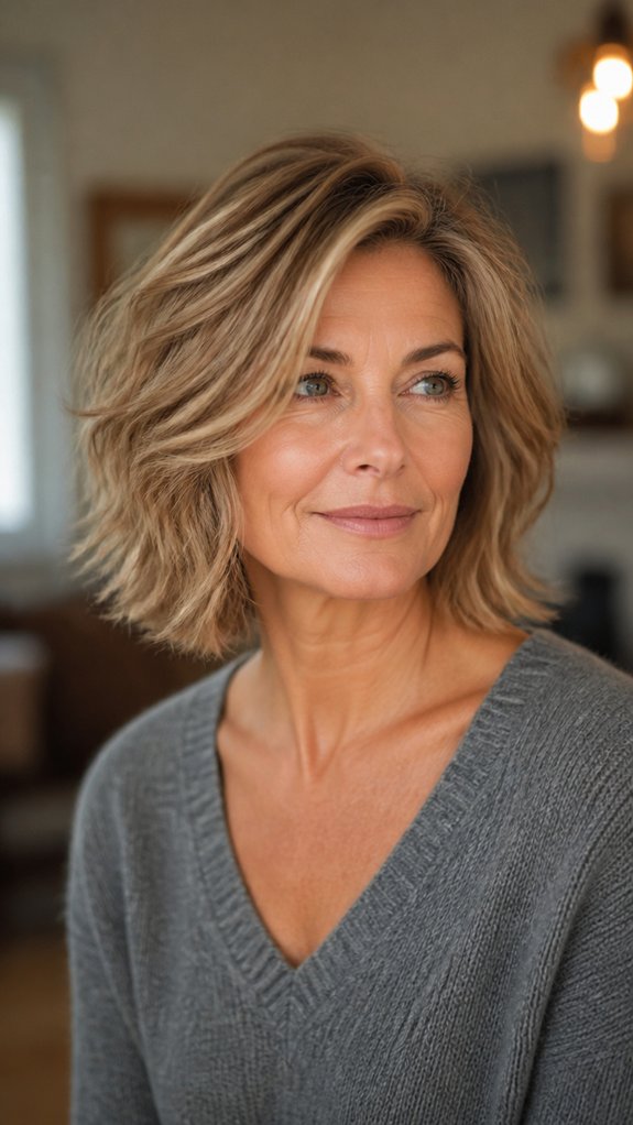 textured long bob with fullness