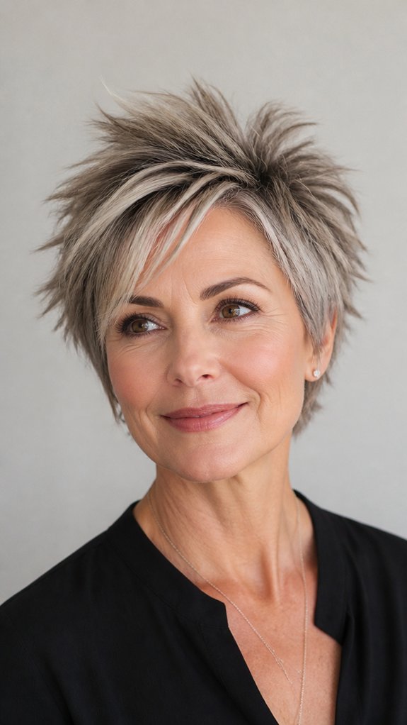 textured spiky side swept bob