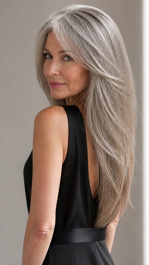 v cut long layers slimming