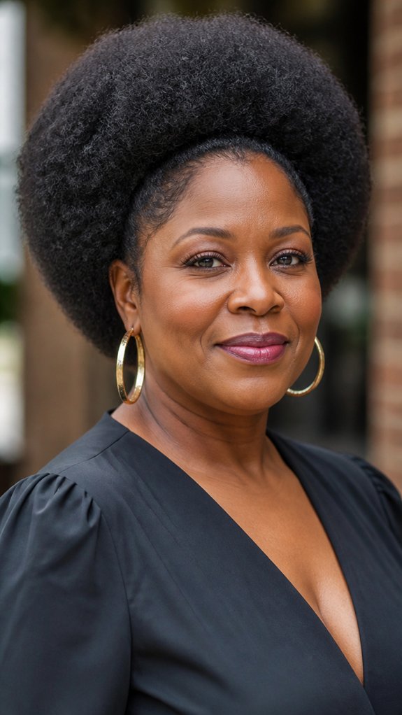 voluminous afro with defined edges
