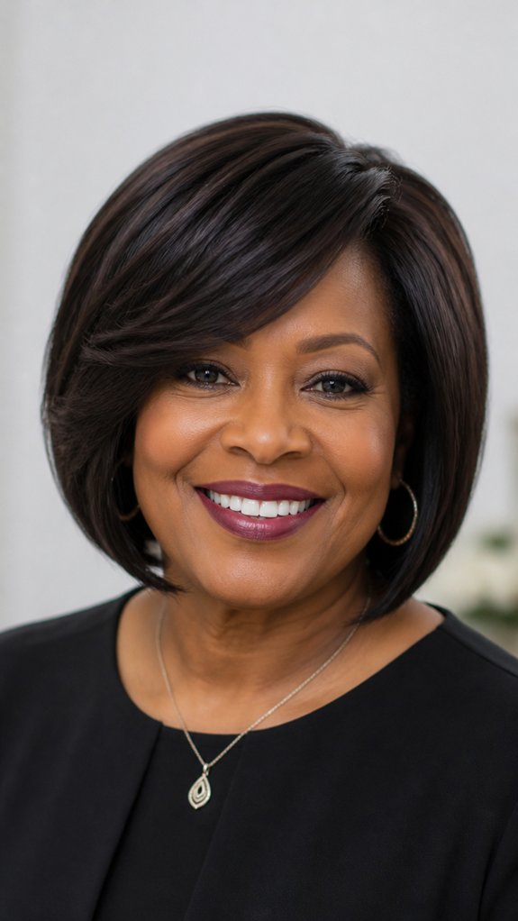 voluminous angled chin length bob
