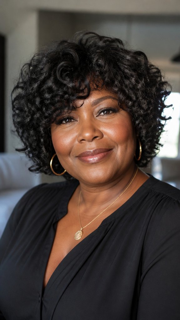 voluminous curly bob glamour