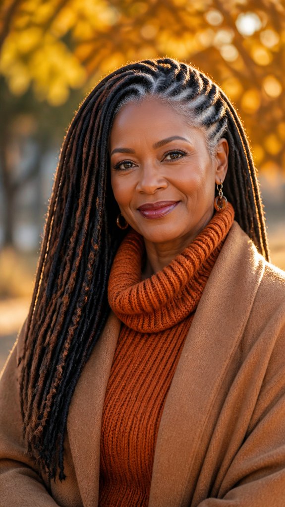 warm textured faux locs