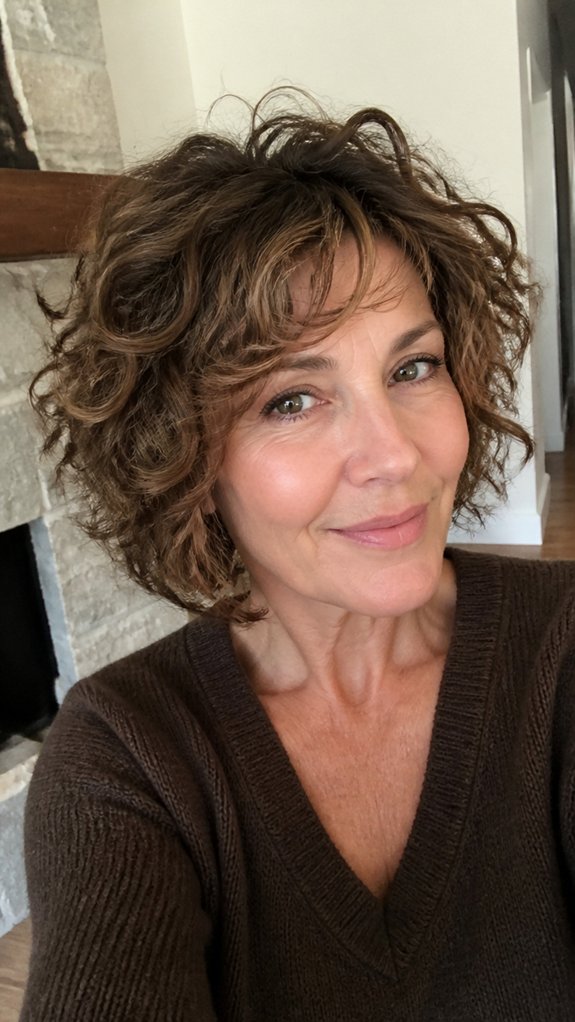 wavy curly short fringe styling