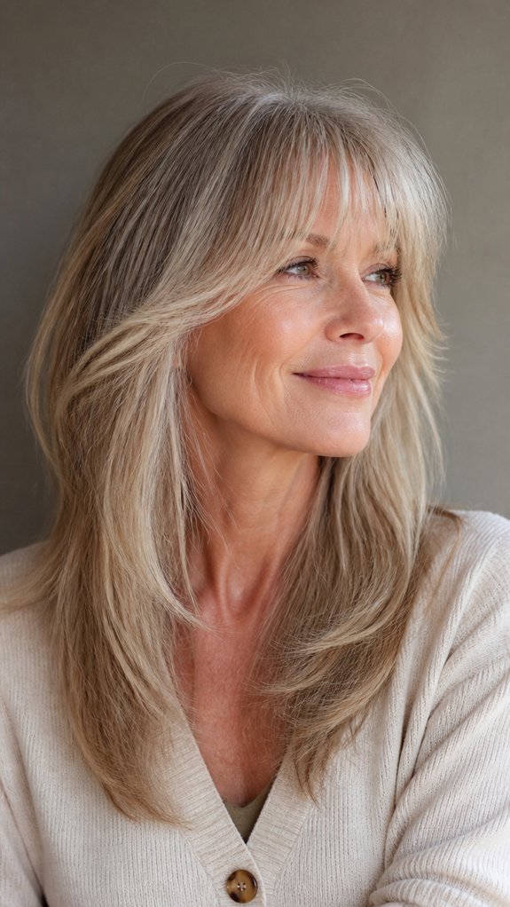 wispy shoulder grazing curtain bangs