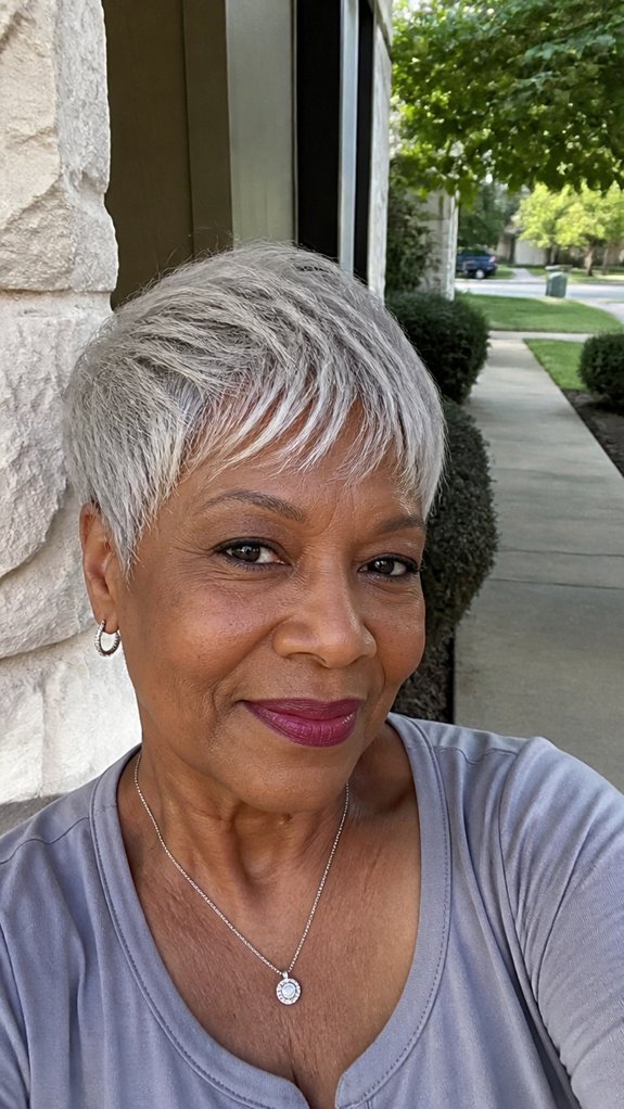 airy layered off center pixie