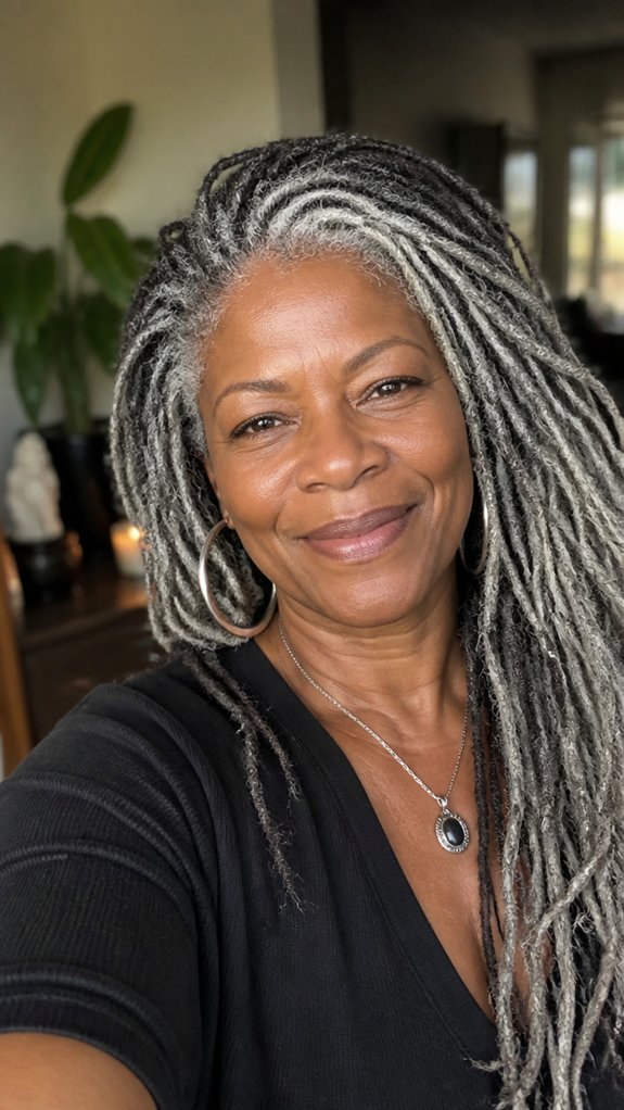 charcoal to silver ombr locs