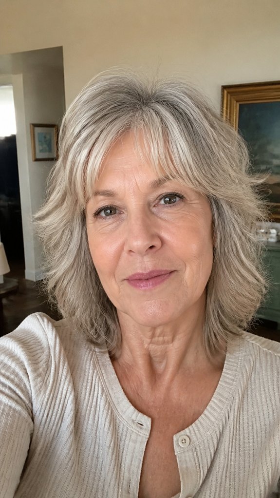 chin length layered shag lift