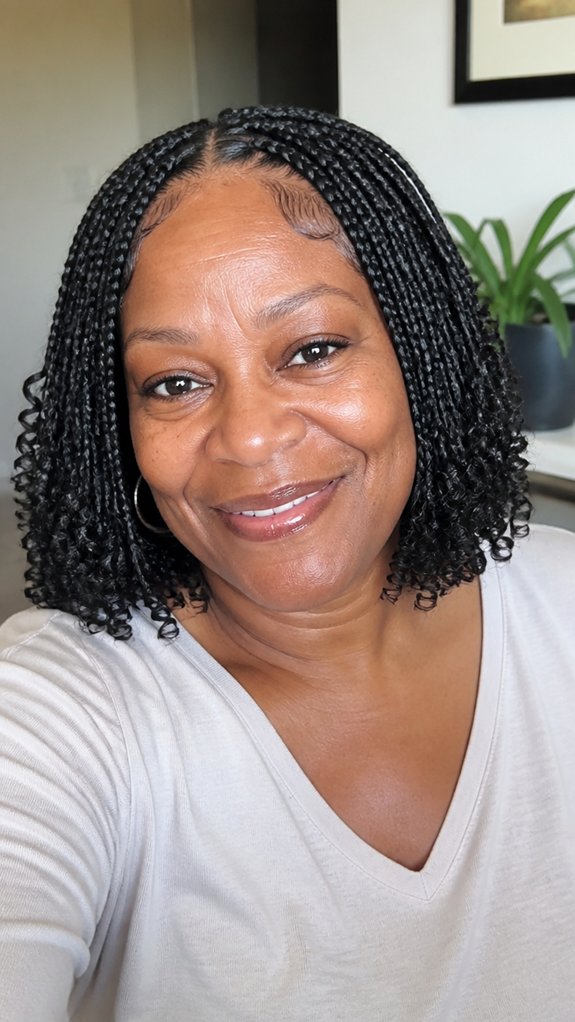 curly braided bob protecting edges