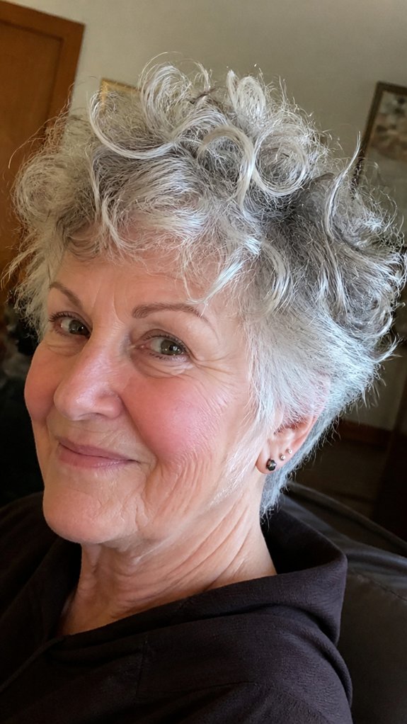curly wavy textured pixie hairstyle