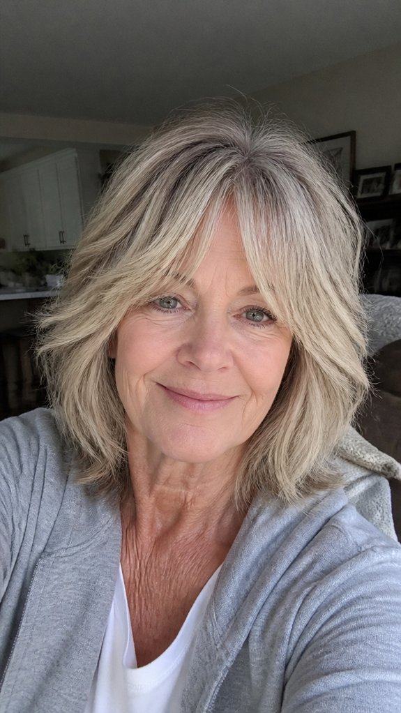 curtain bangs shag with volume