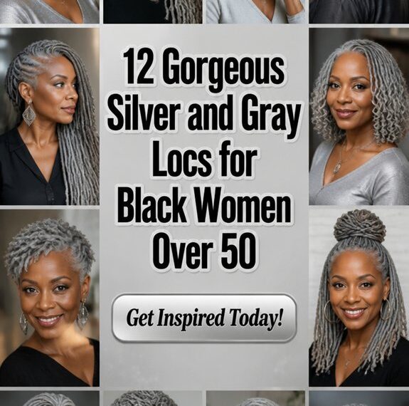 elegant silver gray locs styles