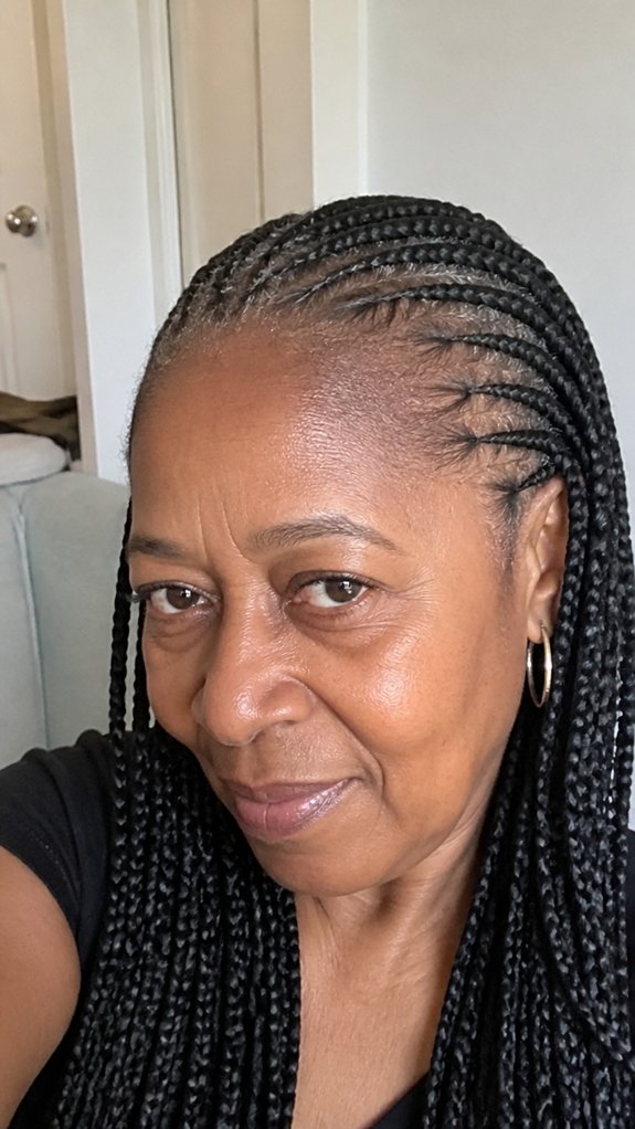 gentle feed in braids technique