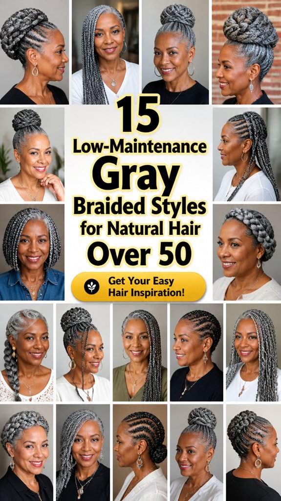 gray braided styles over50
