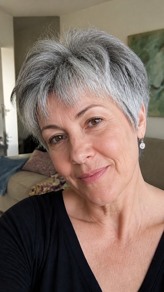 micro bangs textured pixie fringe