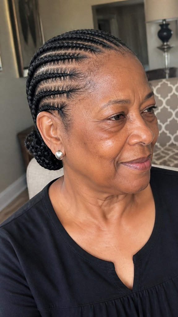 neat long lasting cornrow routine