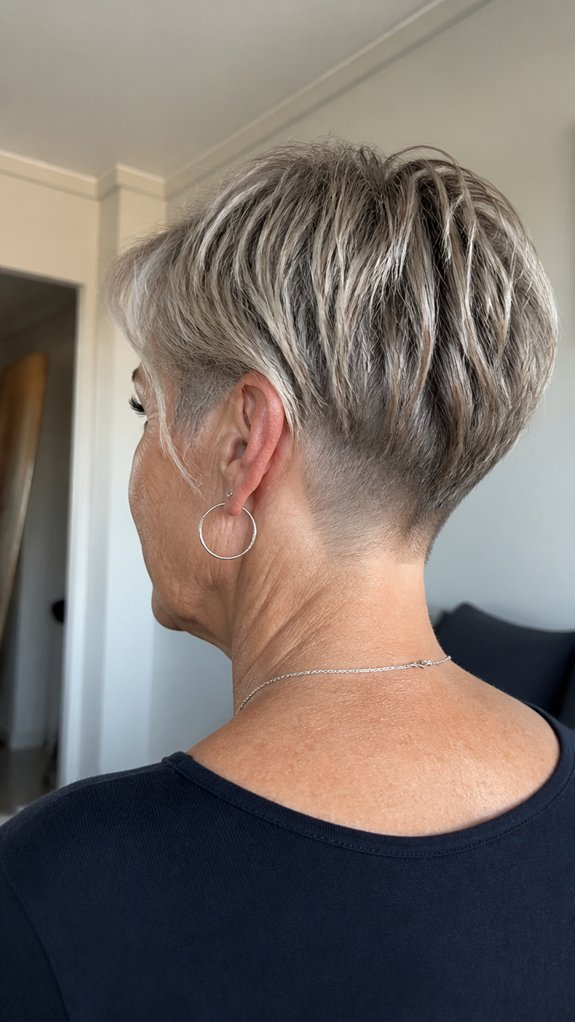 shaved nape textured pixie bob