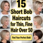 short bob haircuts for thin fine hair over 50