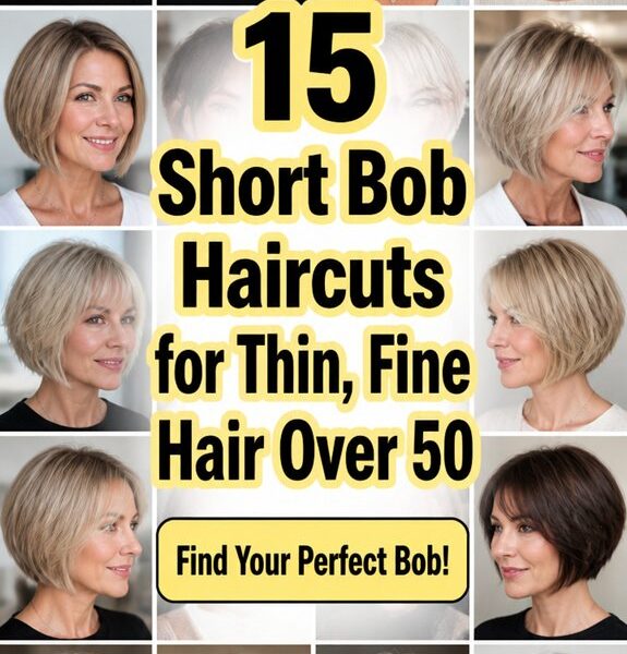 short bob haircuts for thin fine hair over 50