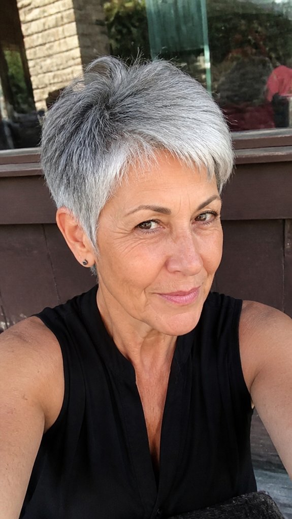 sleek textured tapered pixie