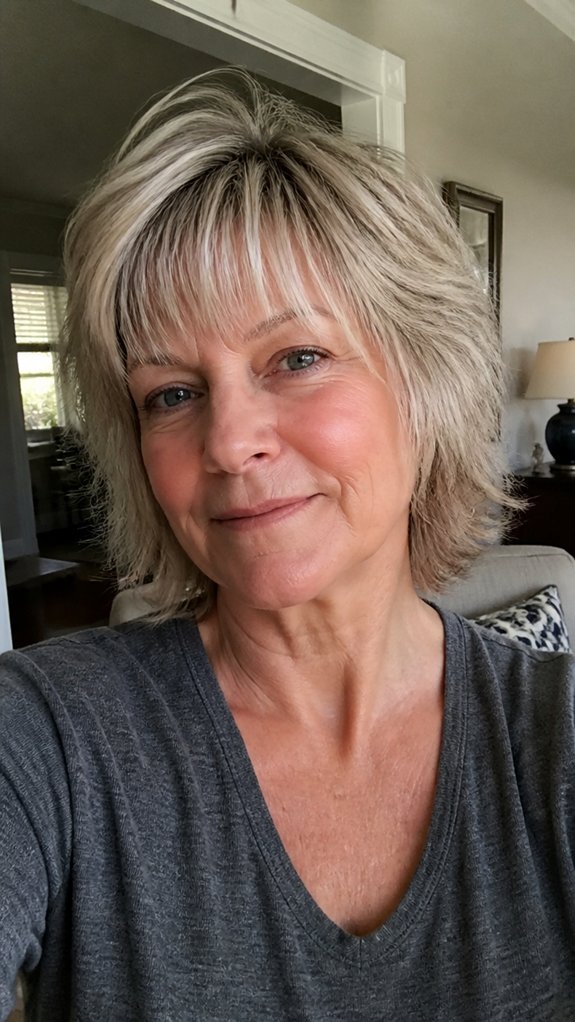 soft bangs layered shag