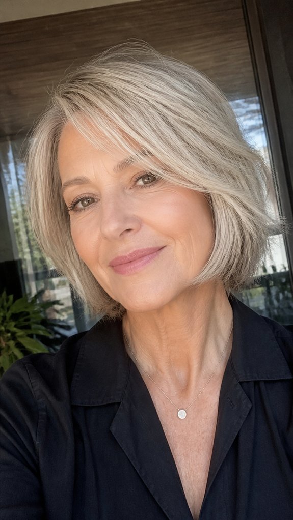 soft layered angled bob