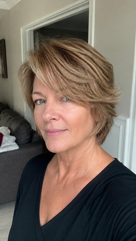 tapered back elongating short shag