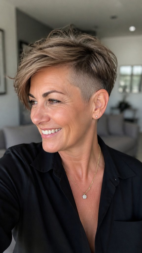 textured choppy undercut pixie