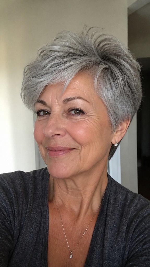 textured layered pixie for gray