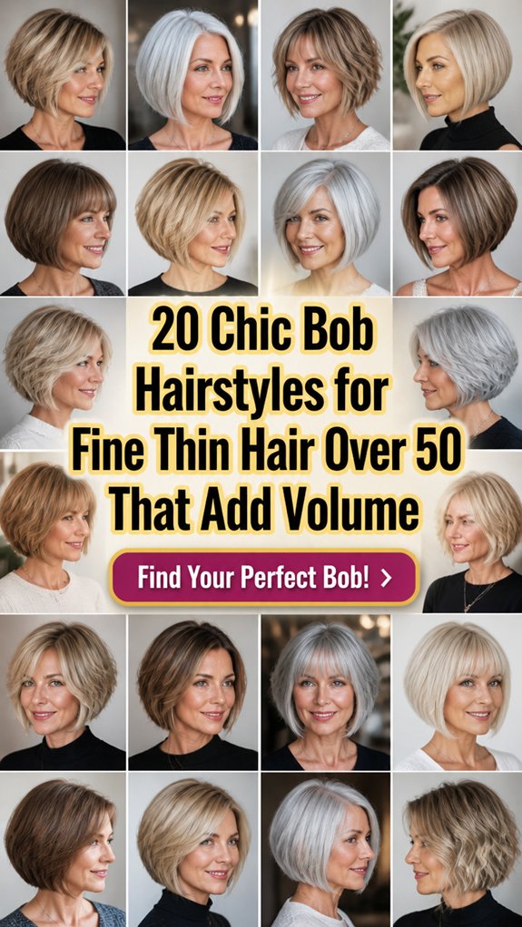 voluminous bob hairstyles for 50