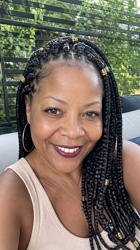 voluminous gentle fulani braids