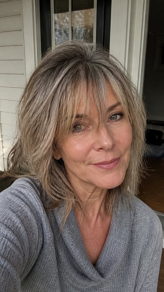 air dried textured fringe styling