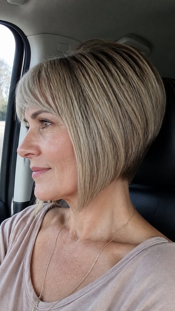 angled bob with stacking