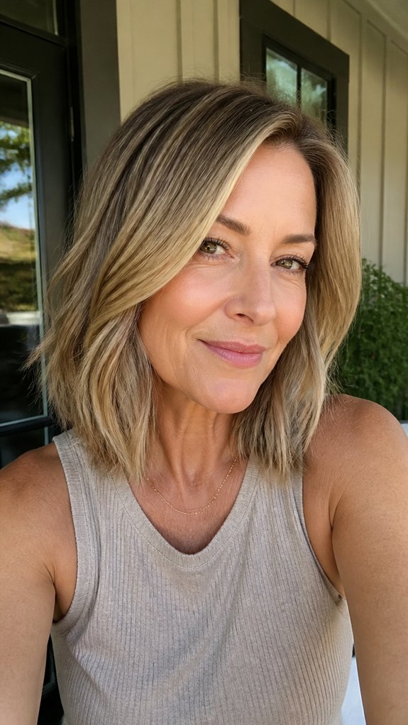 balayage tailored collarbone lob