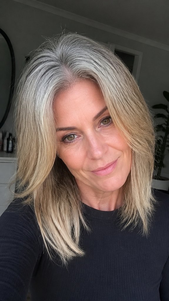 blonde to gray seamless halo fade