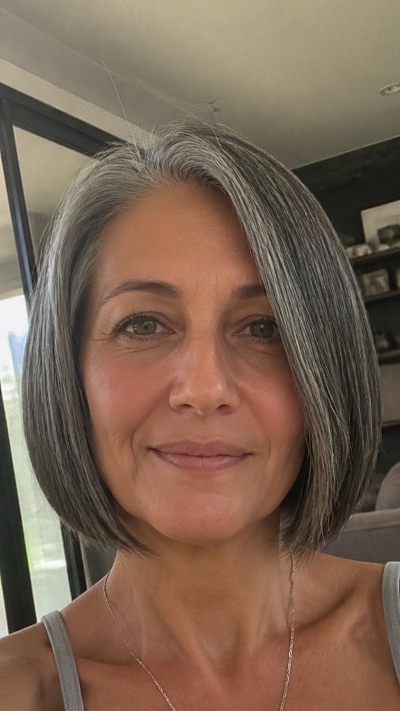 blunt chin length textured bob
