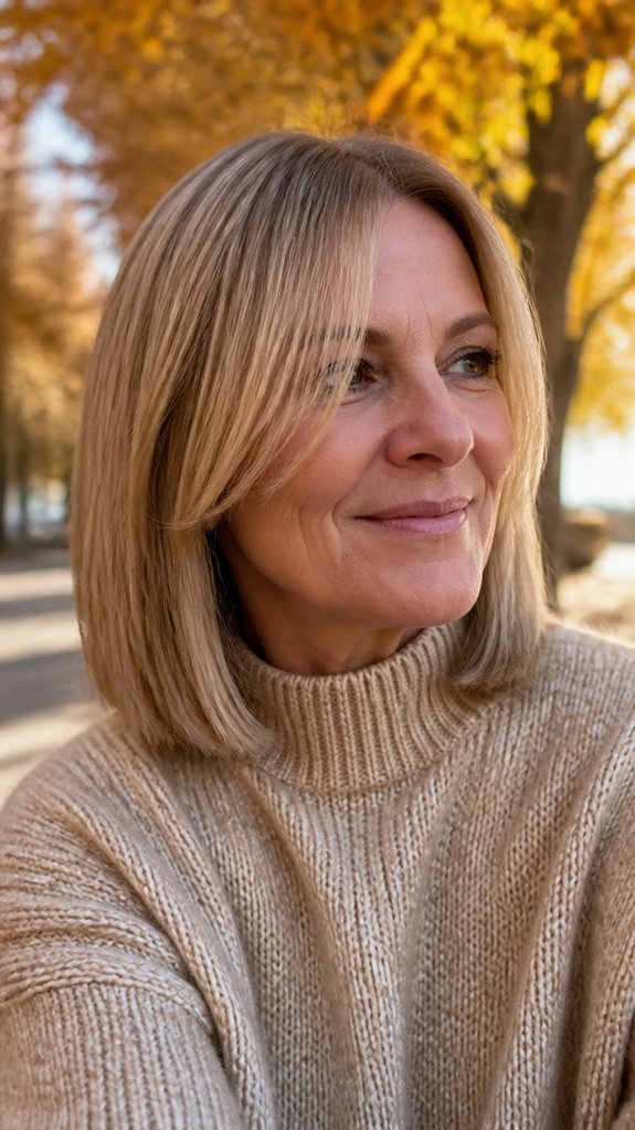 blunt collarbone cut with face framing